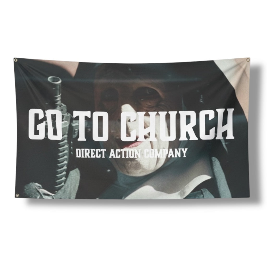 ((PRE-ORDER)) GO TO CHURCH FLAG 3X5