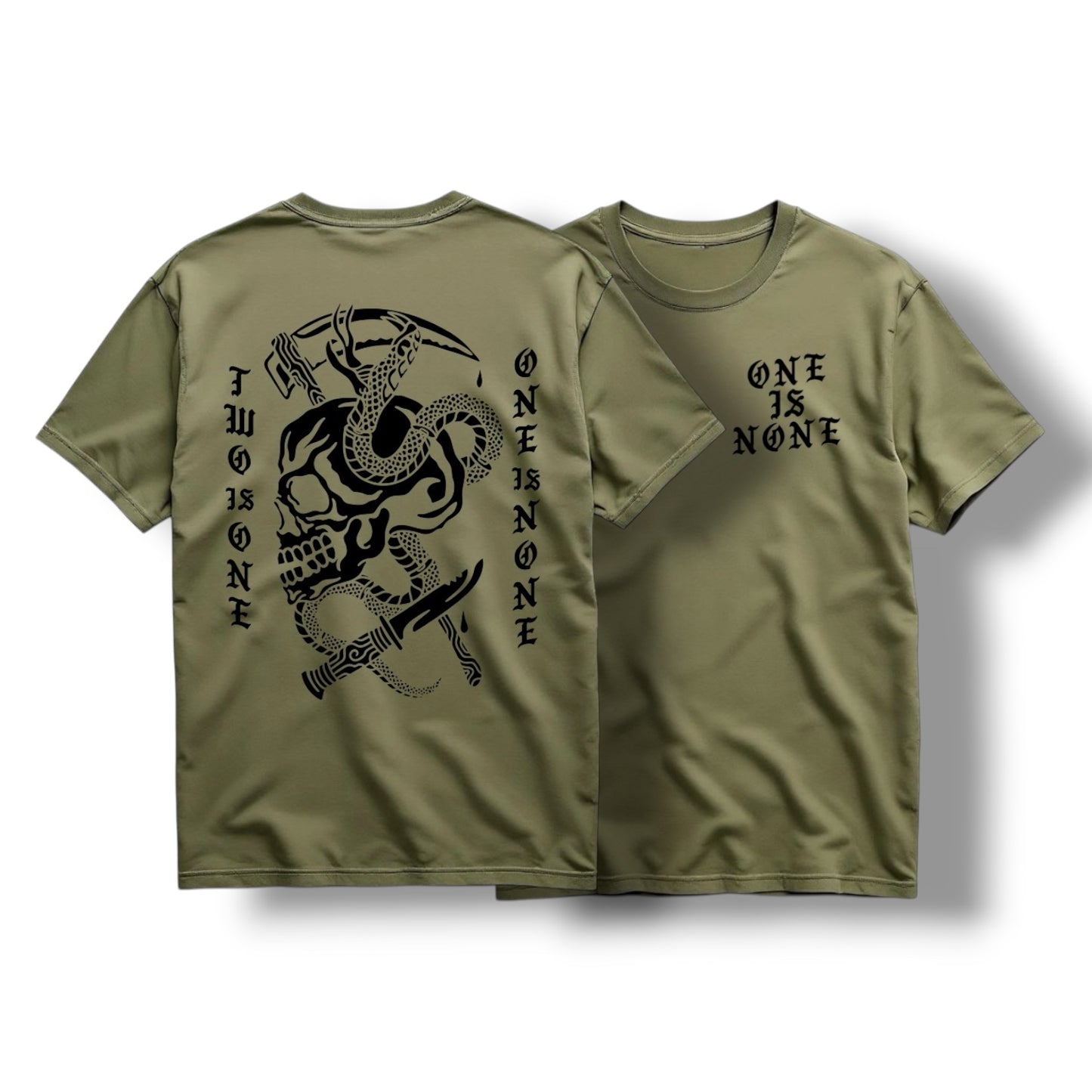 ((PRE-ORDER)) ONE IS NONE TEE (MIL GREEN)