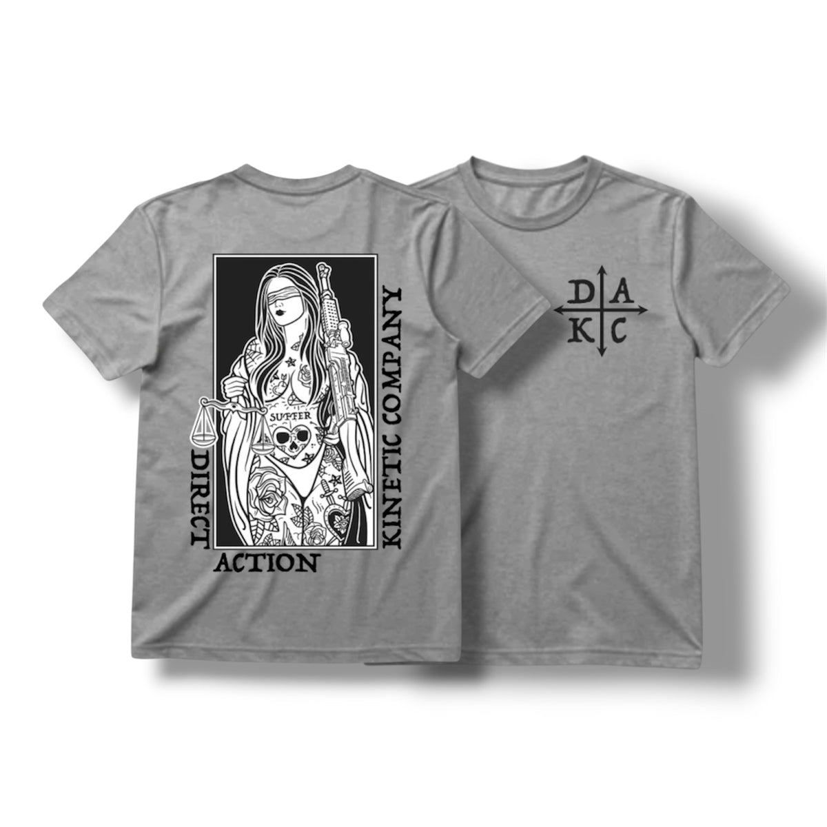 ((PRE-ORDER)) "BLIND JUSTICE" TEE (HEATHER GREY)