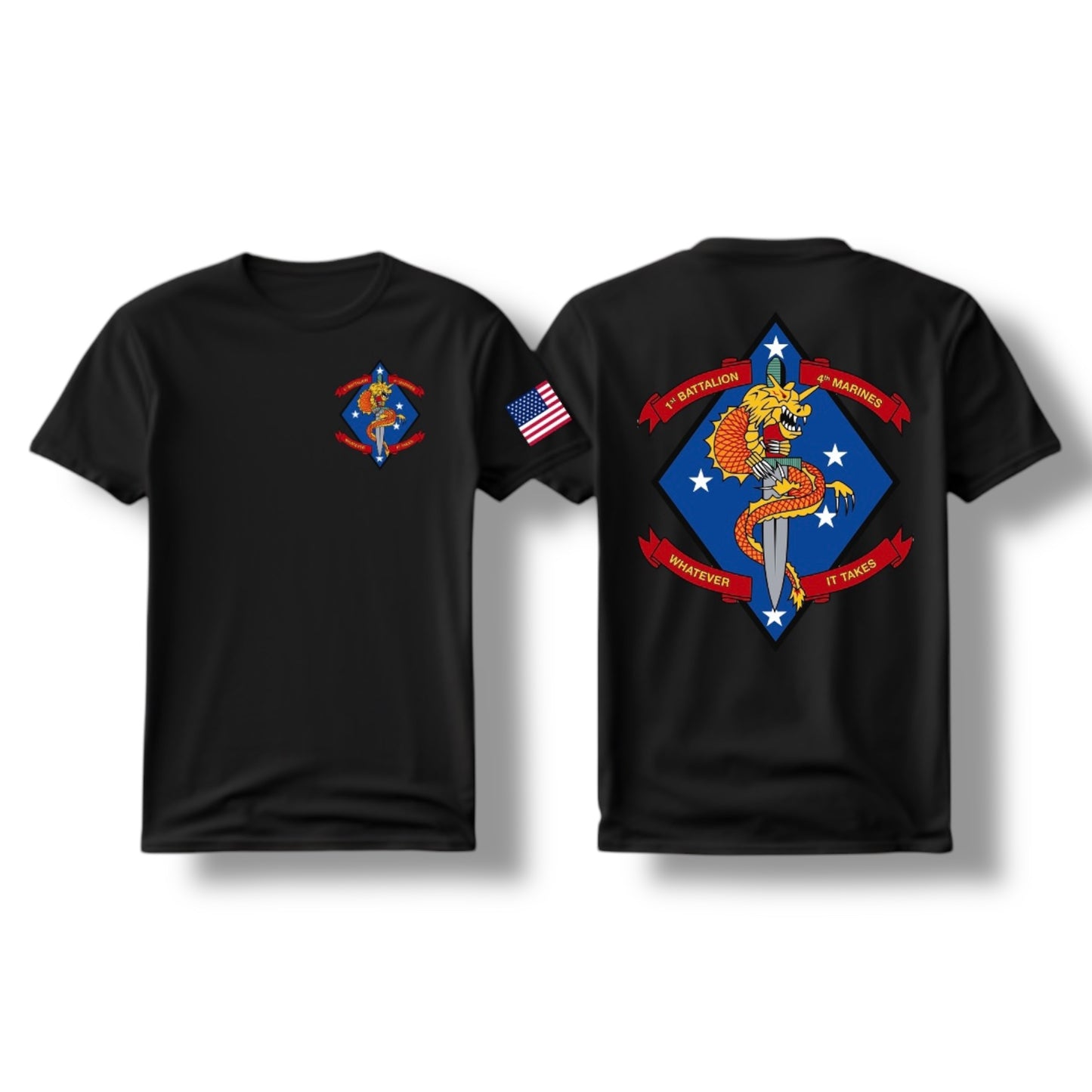 1ST BATTALION 4TH MARINES TEE (BLACK)
