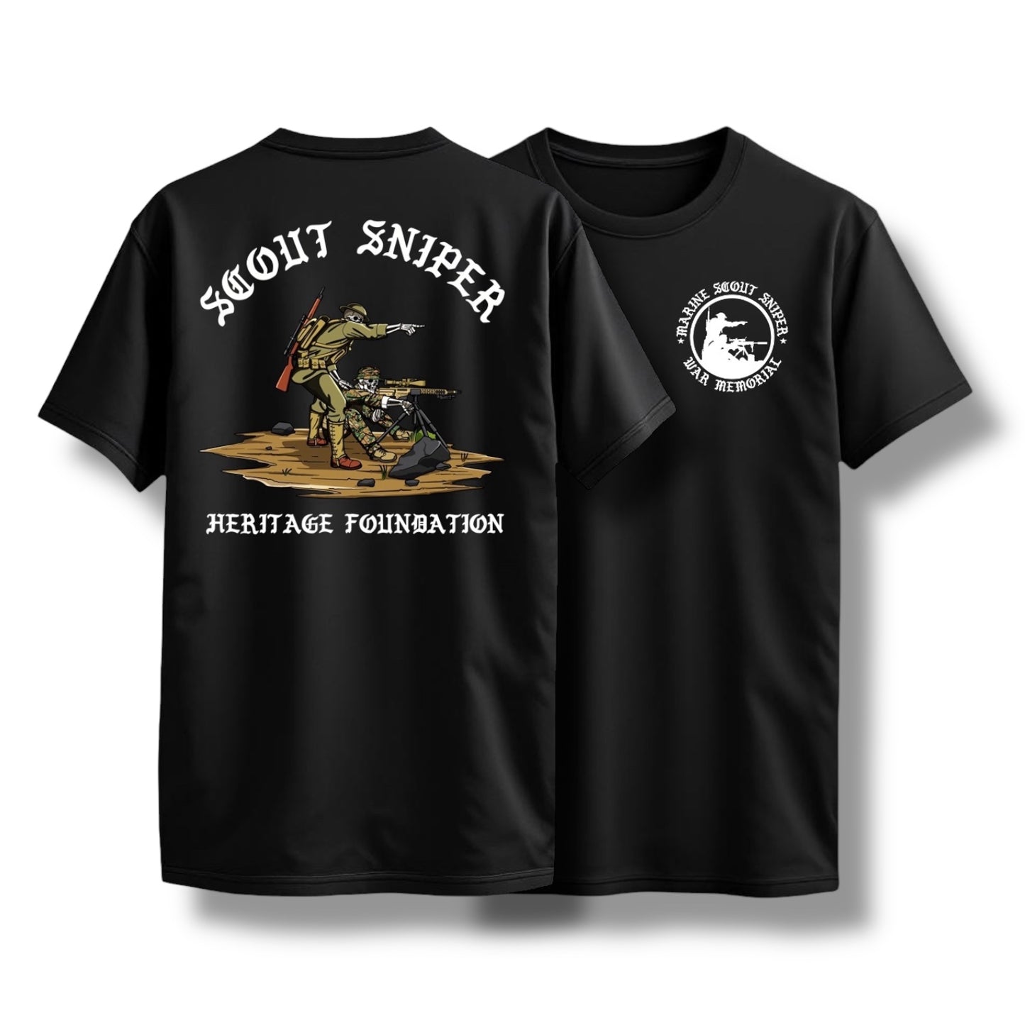 SCOUT SNIPER HERITAGE TEE (BLACK / MIL GREEN)