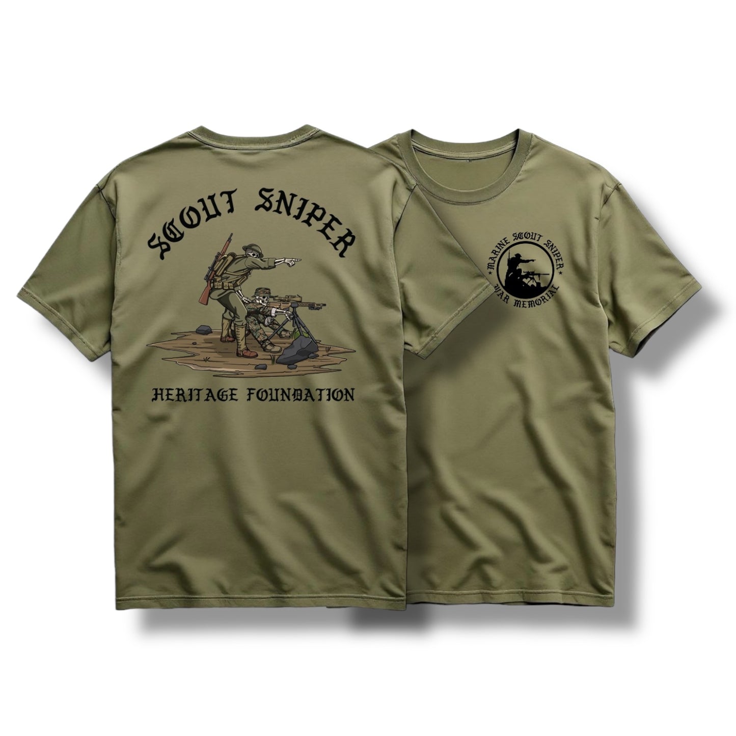 SCOUT SNIPER HERITAGE TEE (BLACK / MIL GREEN)