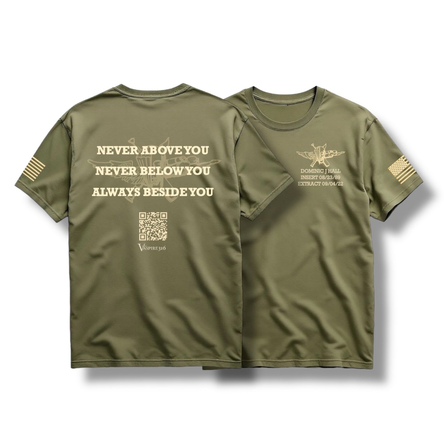 ((PRE-ORDER)) DOMINIC HALL / VASPIRE316 FUNDRAISER TEE (MIL GREEN)