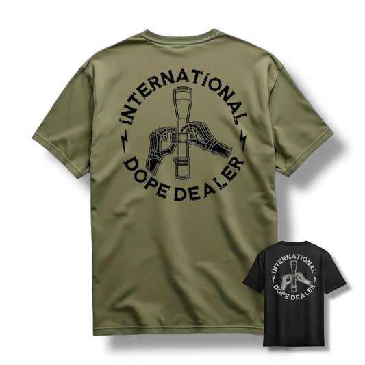 "DOPE DEALER" TEE (BLACK / MIL GREEN)