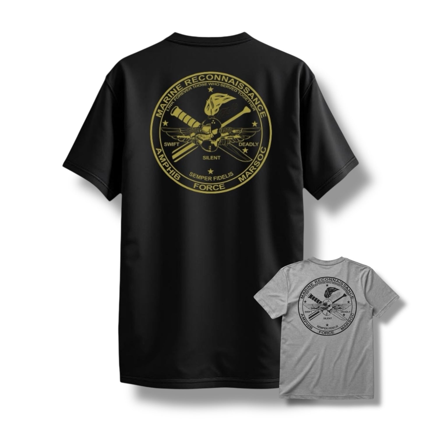 FORCE RECON FOUNDATION TEE (BLACK / GREY)