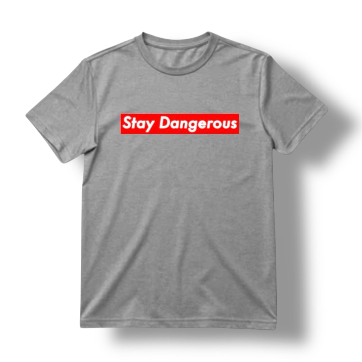 "STAY DANGEROUS" TEE (HEATHER GREY)