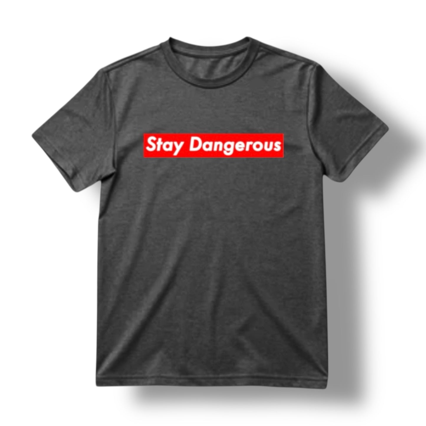 "STAY DANGEROUS" TEE (HEAVY METAL GREY)