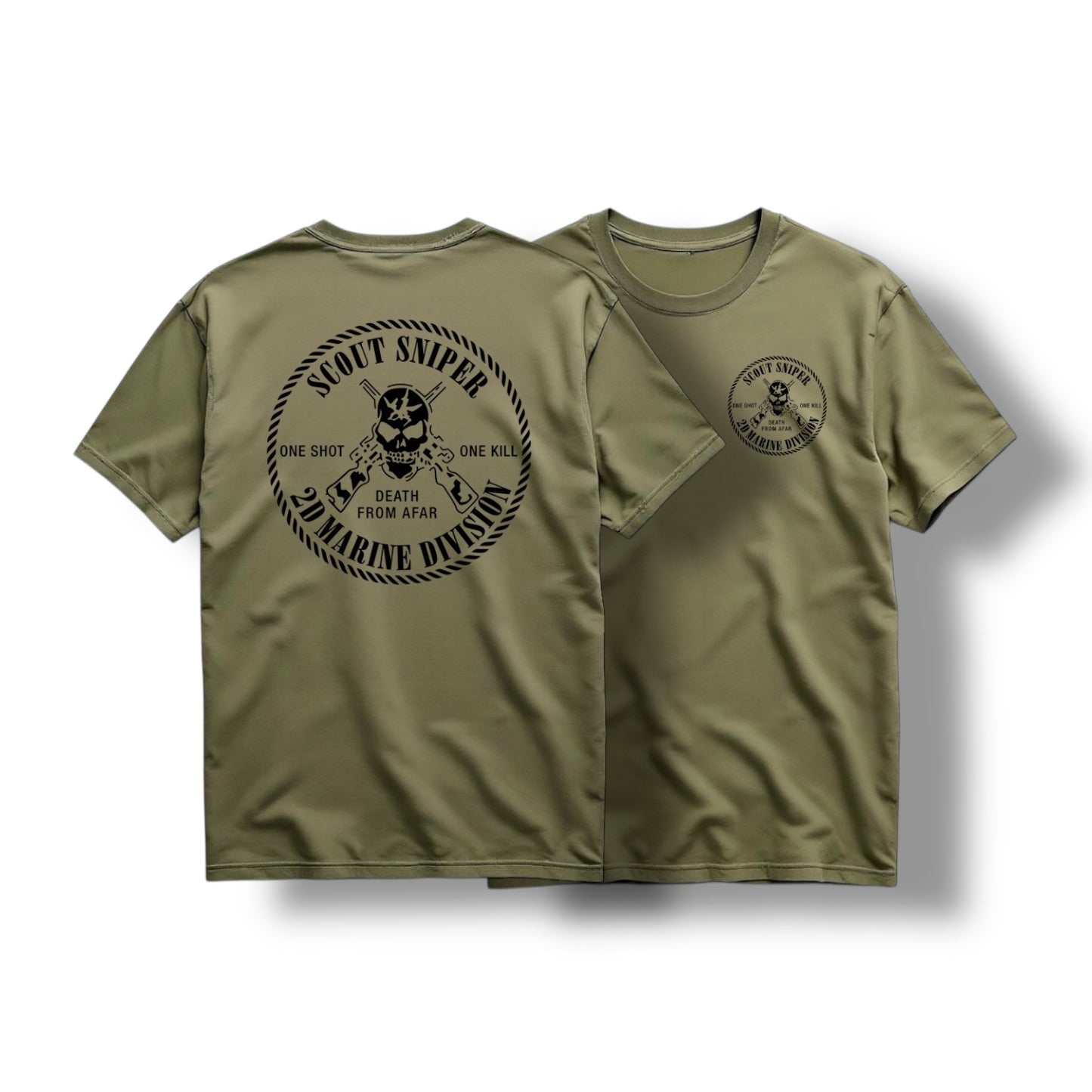 ((PRE-ORDER)) 2ND MAR DIV SNIPER TEE (MIL GREEN)