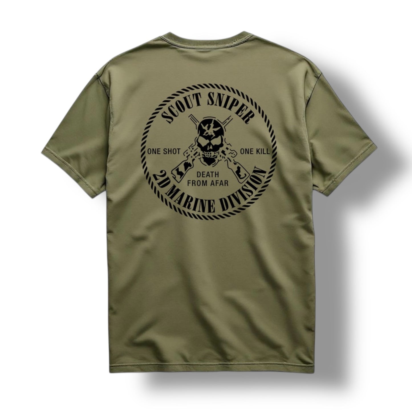 ((PRE-ORDER)) 2ND MAR DIV SNIPER TEE (MIL GREEN)