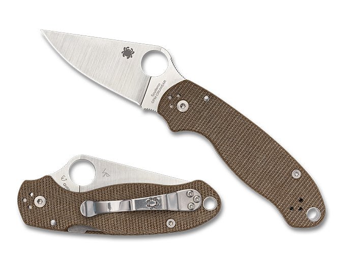SPYDERCO PARA 3 CANVAS MICARTA CPM CRU-WEAR KNIFE