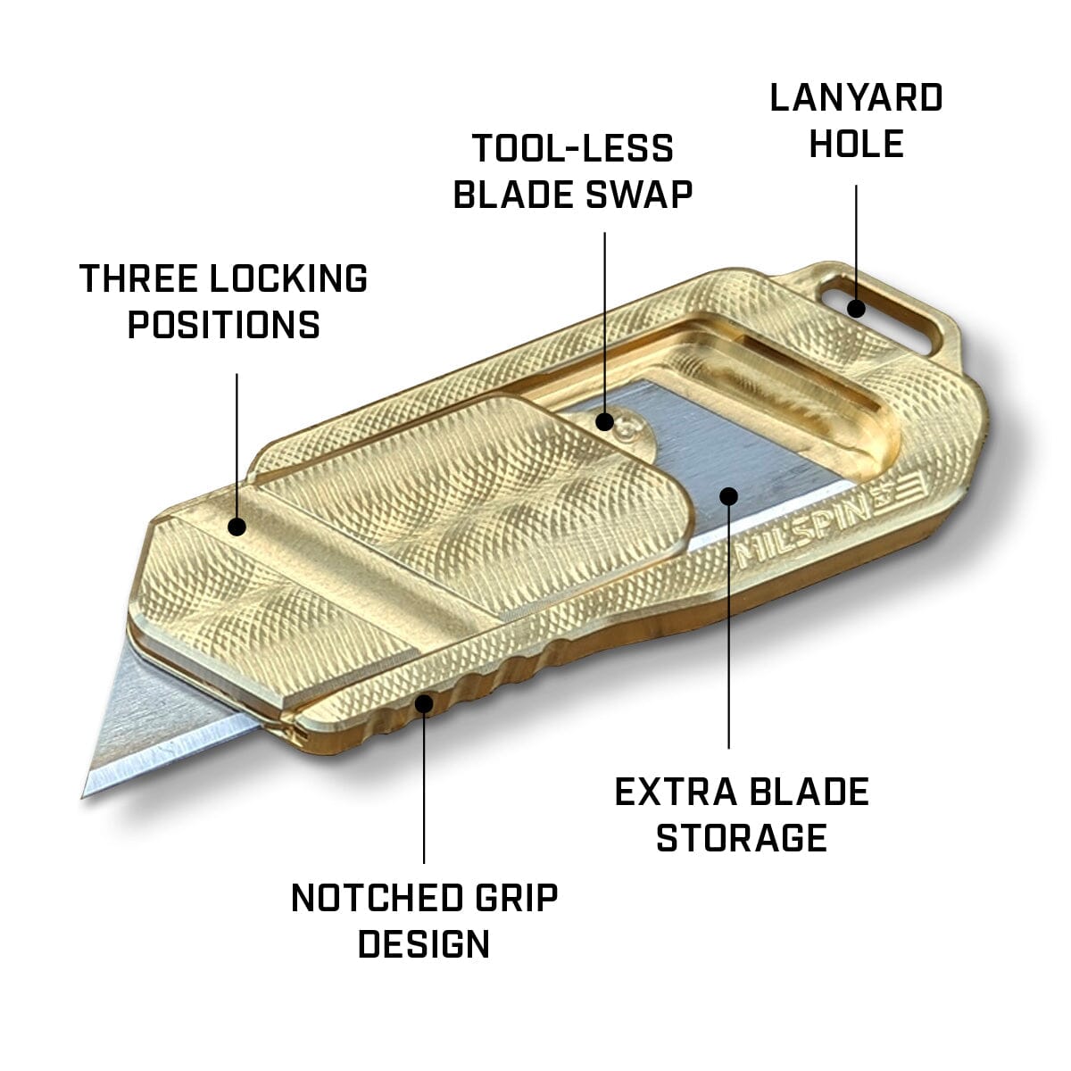 MILSPIN MAGNUS UTILITY KNIFE 2.0 (BRASS OR ALUMINUM)