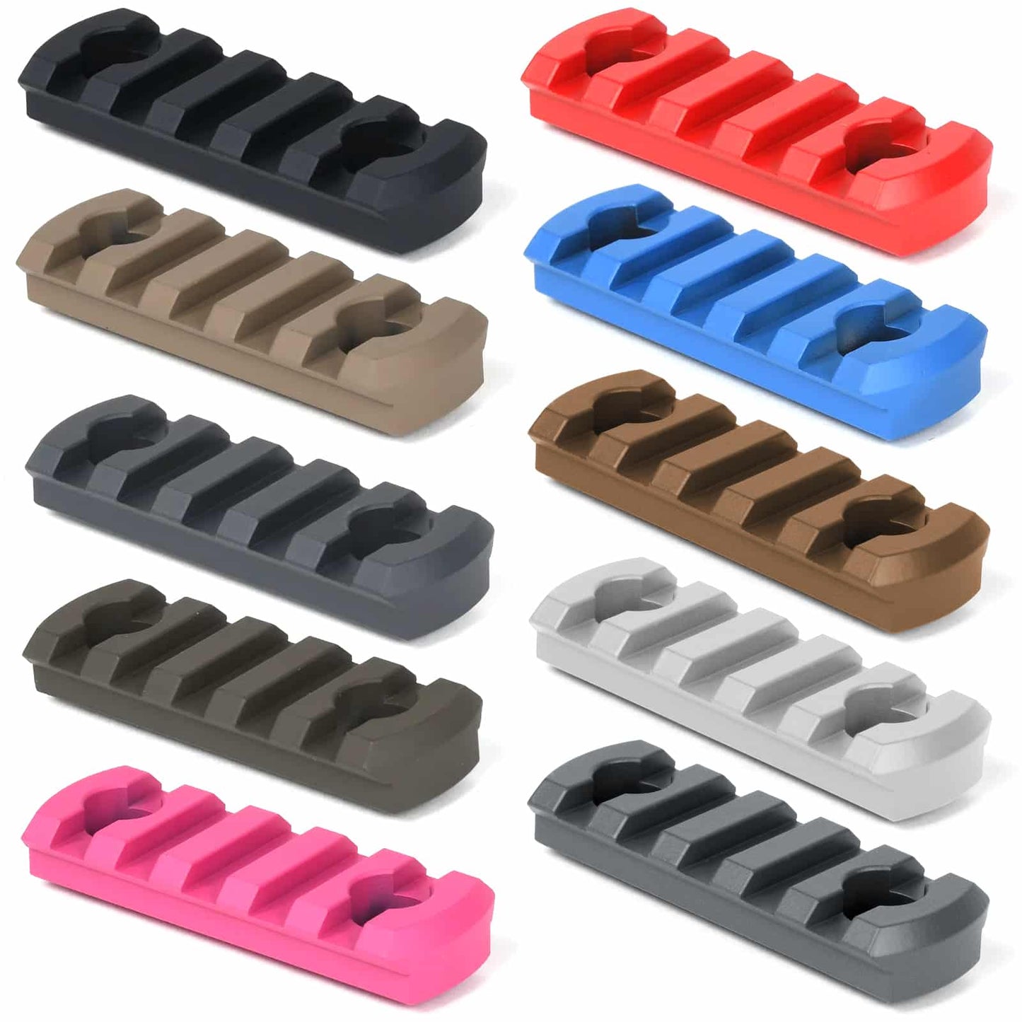 M-LOK Rail Section - 5 or 7 Slots - Made in USA - 9 Colors Available