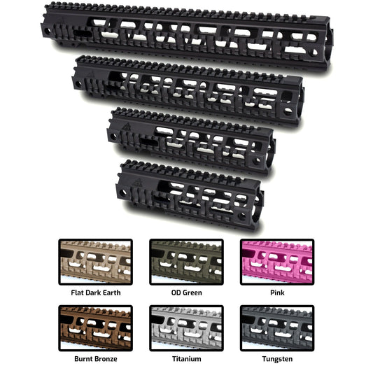 PRO QUAD RAILS – FREE FLOAT AR15 HANDGUARDS – 4 LENGTHS AVAILABLE