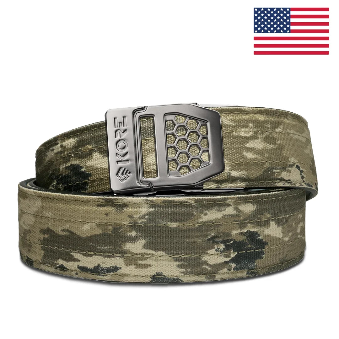 KORE ESSENTIALS A-TACS IX TACTICAL NYLON GUN BELT 1.5"