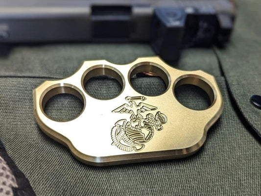 MILSPIN 3/4LB BRASS KNUCKLE MARINE CORPS EGA SOLID BRASS PAPERWEIGHT