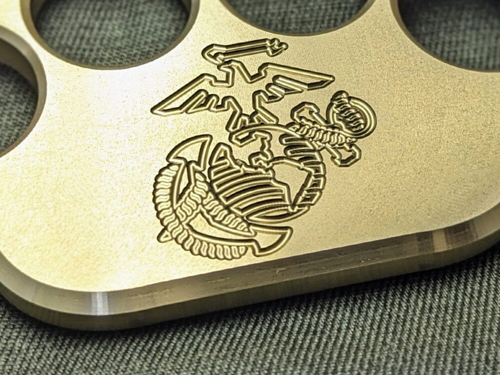 MILSPIN 3/4LB BRASS KNUCKLE MARINE CORPS EGA SOLID BRASS PAPERWEIGHT