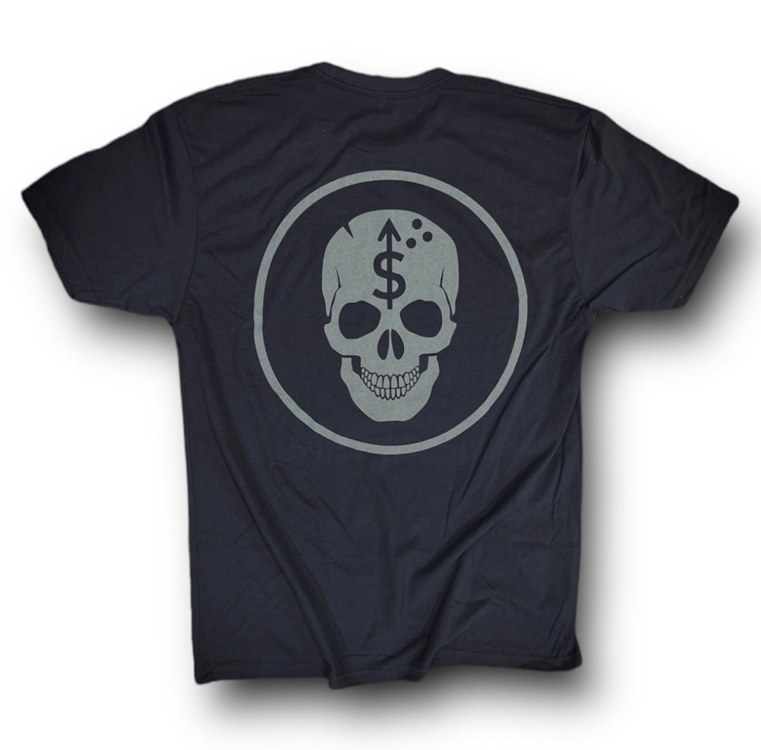 SNIPER SKULL LOGO TEE (HEAVY METAL GREY)