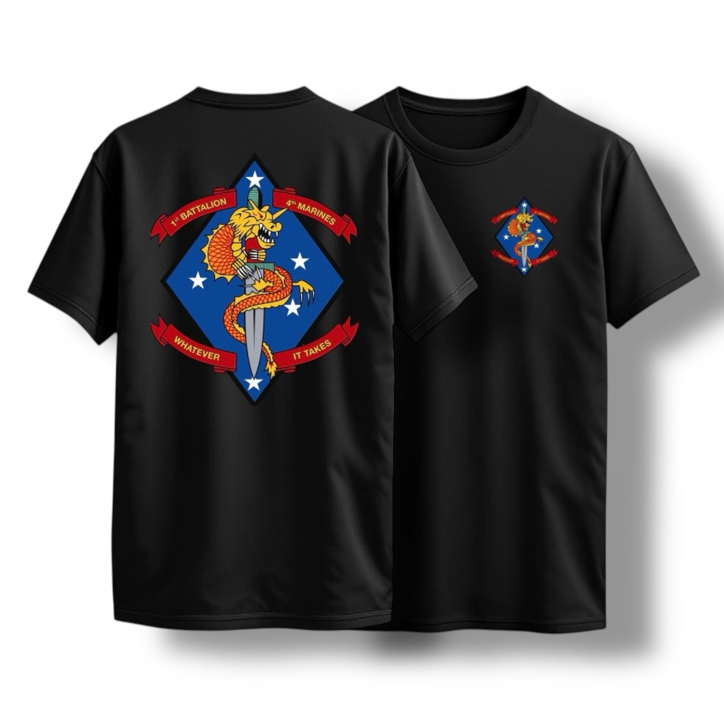 1ST BATTALION 4TH MARINES TEE (BLACK)