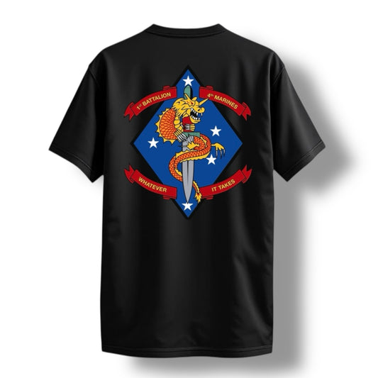 1ST BATTALION 4TH MARINES TEE (BLACK)