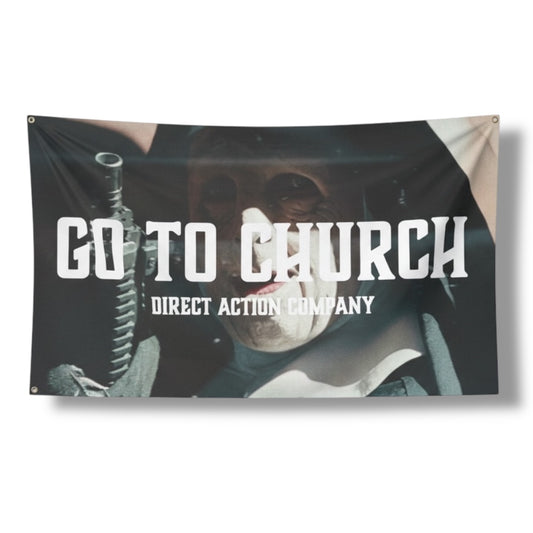 ((PRE-ORDER)) GO TO CHURCH FLAG 3X5