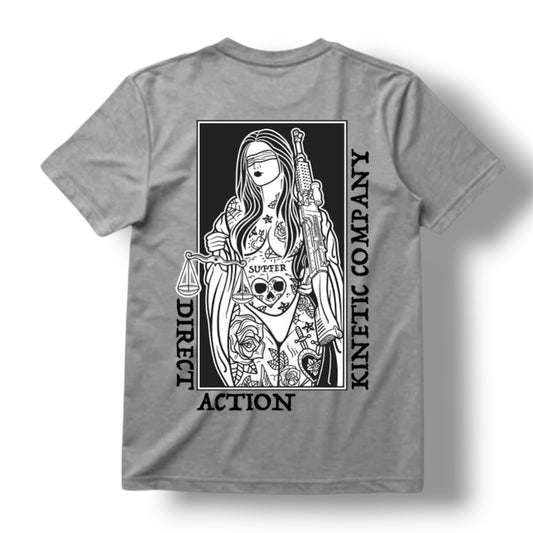 ((PRE-ORDER)) "BLIND JUSTICE" TEE (HEATHER GREY)
