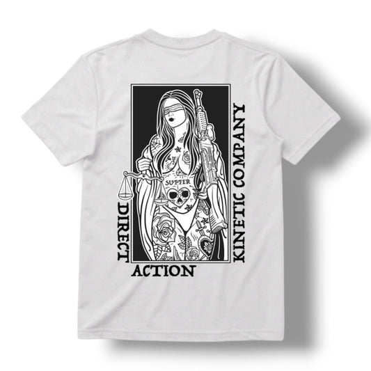 ((PRE-ORDER)) "BLIND JUSTICE" TEE (WHITE)