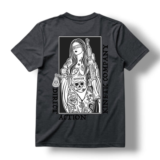 ((PRE-ORDER)) "BLIND JUSTICE" TEE (HEATHER CHARCOAL)