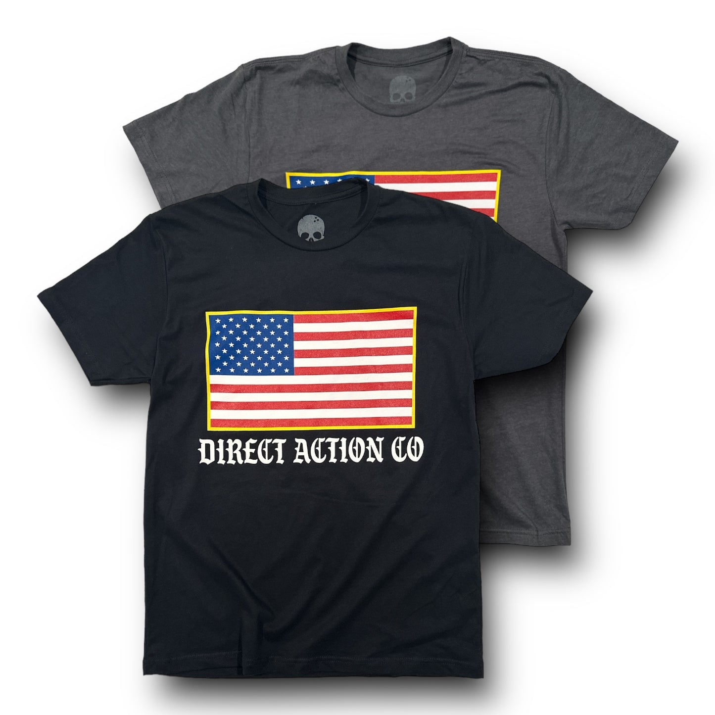 DA CO FLAG TEE (BLACK / HEATHER METAL)