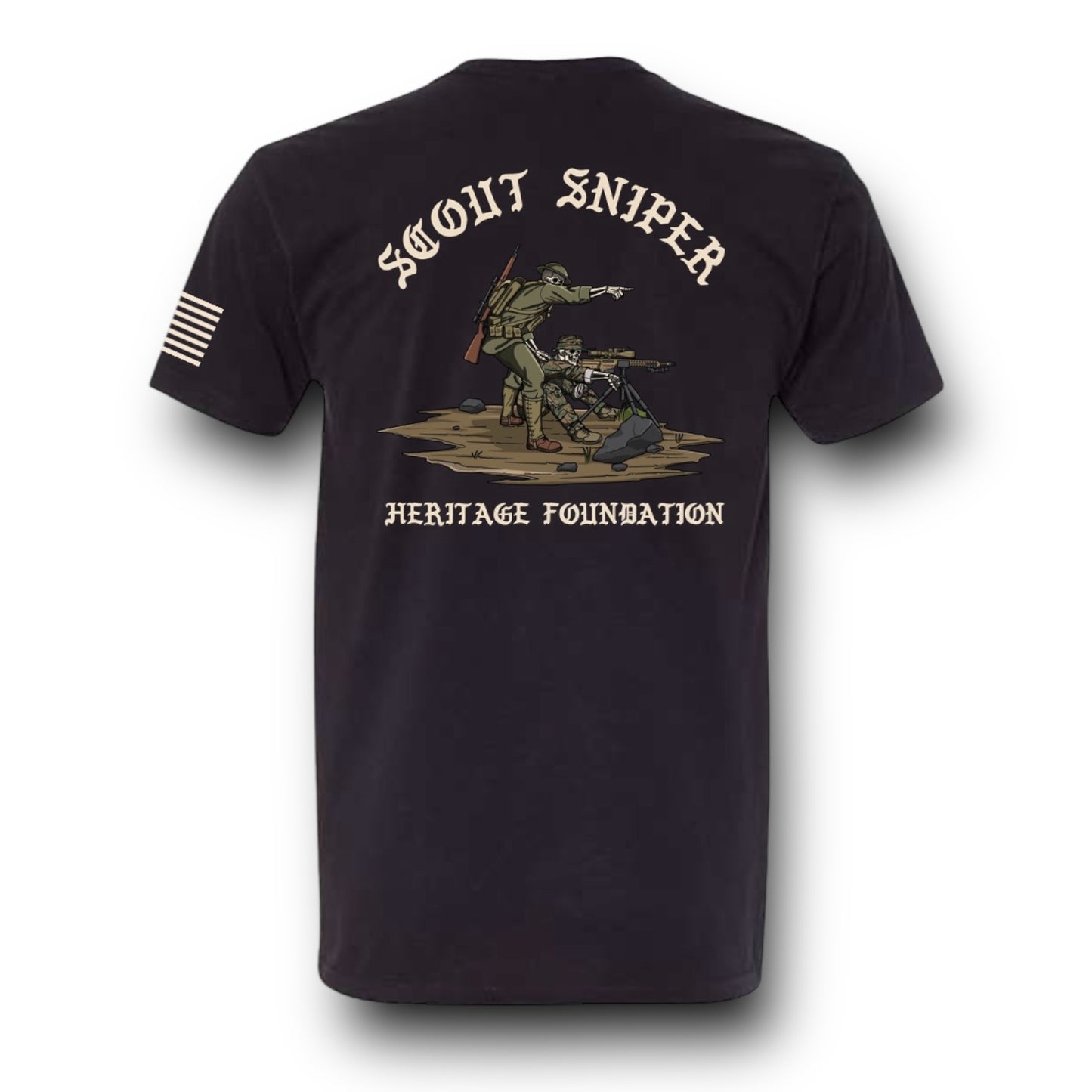 ((PRE-ORDER)) SCOUT SNIPER HERITAGE TEE (BLACK / MIL GREEN)