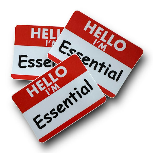 “ESSENTIAL” 4 INCH STICKER