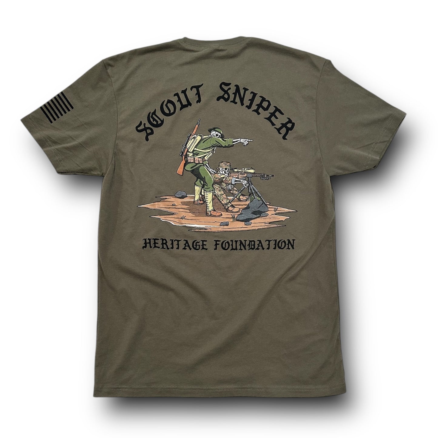 SCOUT SNIPER HERITAGE TEE (BLACK / MIL GREEN)