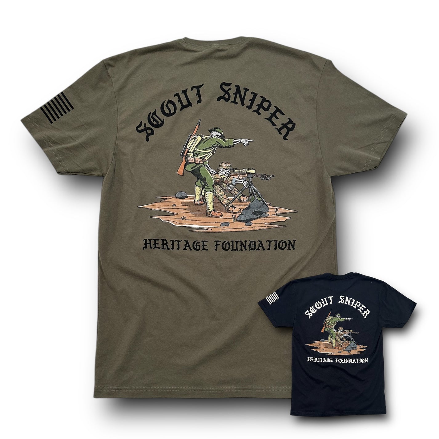 SCOUT SNIPER HERITAGE TEE (BLACK / MIL GREEN) image