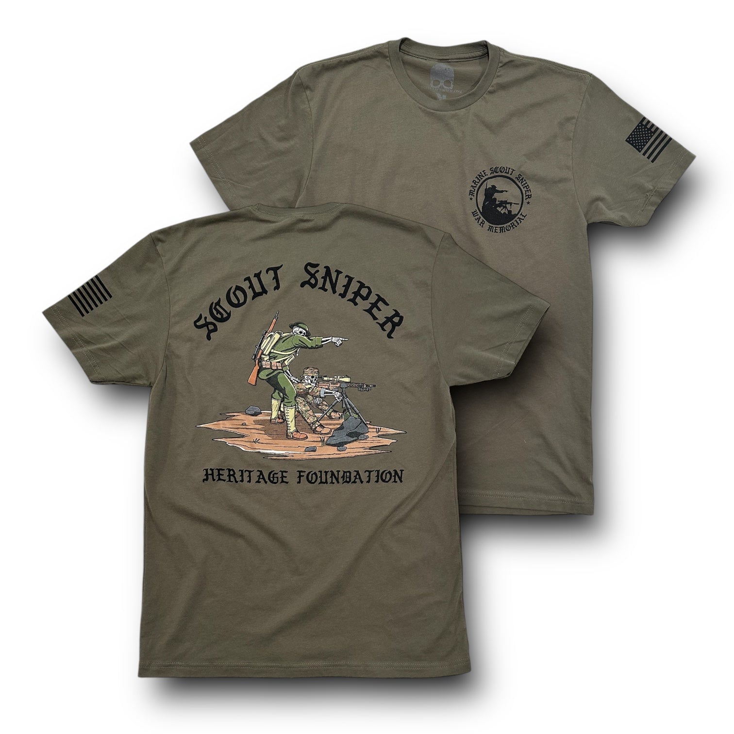SCOUT SNIPER HERITAGE TEE (BLACK / MIL GREEN) – Direct Action Apparel scout-sniper-heritage-tee-black-mil-green-direct-action-apparel