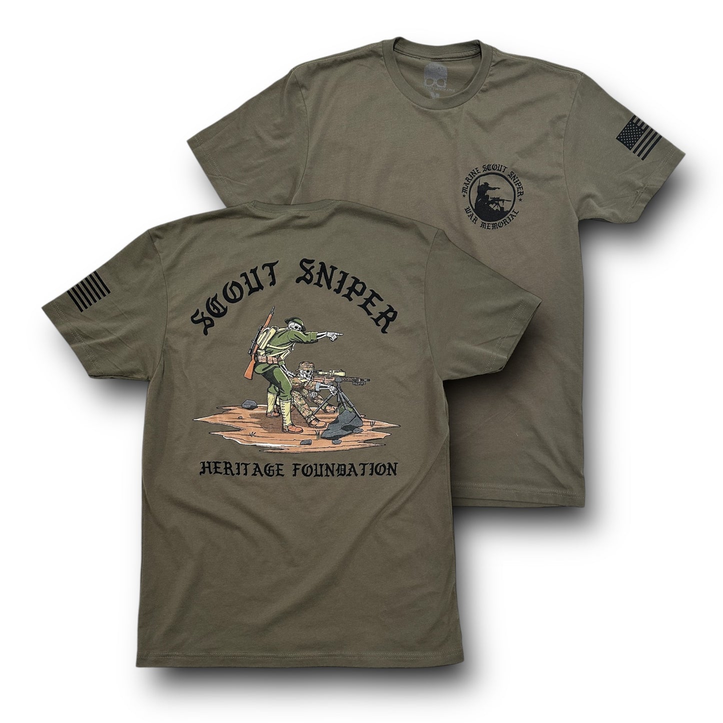 SCOUT SNIPER HERITAGE TEE (BLACK / MIL GREEN)