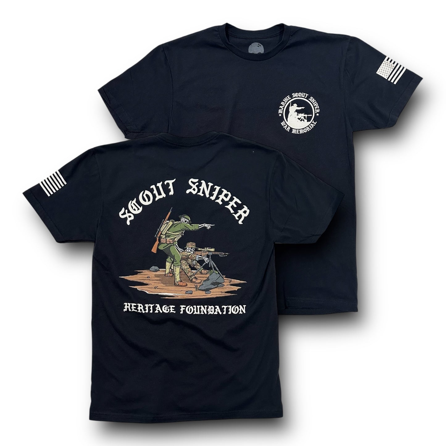 SCOUT SNIPER HERITAGE TEE (BLACK / MIL GREEN)