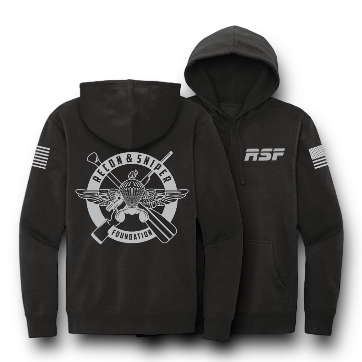 ((PRE-ORDER)) RSF FUNDRAISER HOODIE (BLACK / HEATHER GREY)