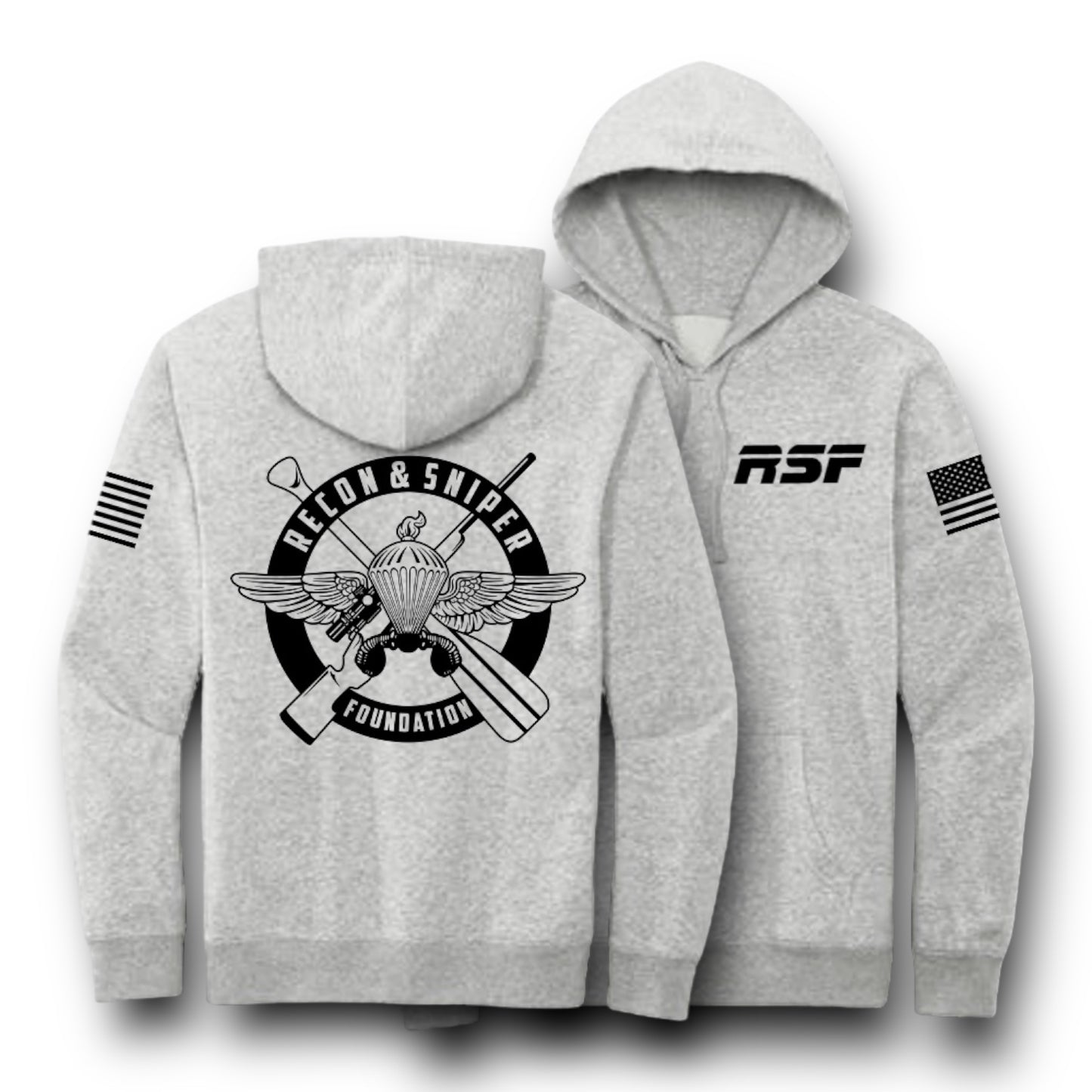 ((PRE-ORDER)) RSF FUNDRAISER HOODIE (BLACK / HEATHER GREY)