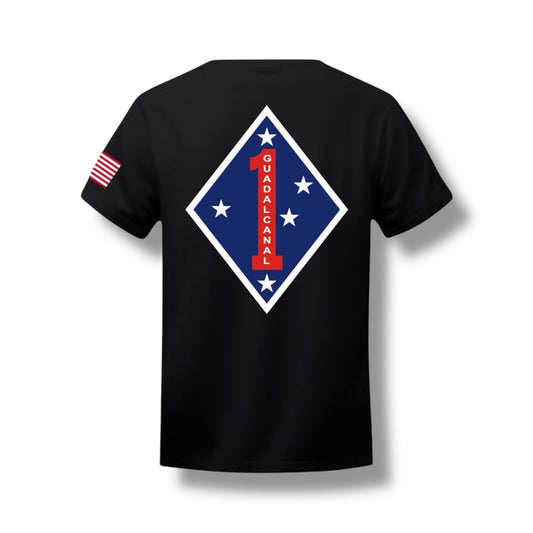 1ST MARINE DIV TEE (BLACK)