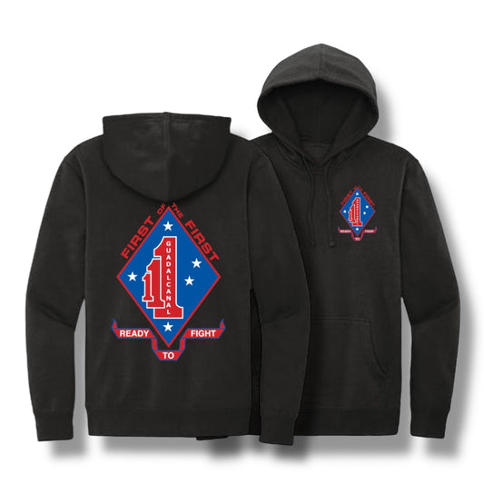 ((PRE-ORDER)) 1ST BN 1ST MAR HOODIE (BLACK)