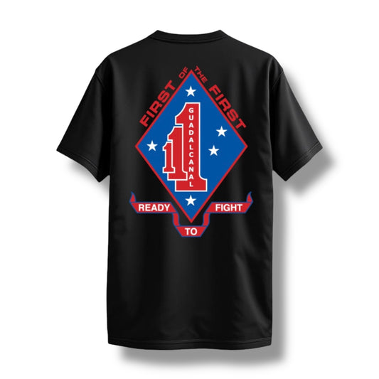 ((PRE-ORDER)) 1ST BN 1ST MAR TEE (BLACK)