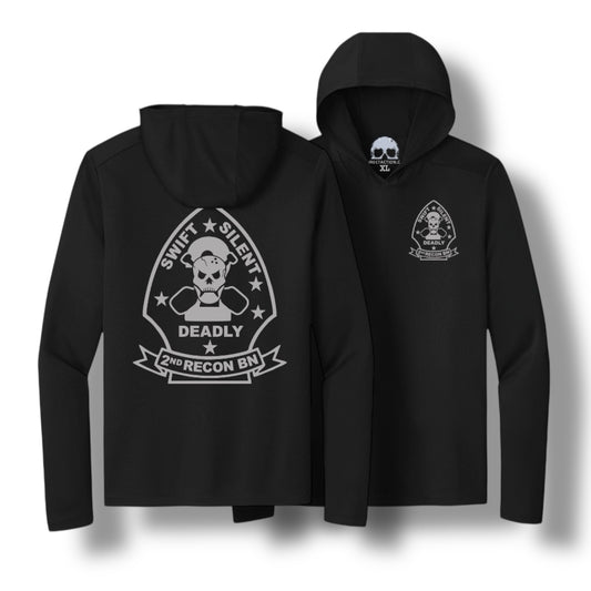 ((PRE-ORDER)) 2ND RECON BALL FUNDRAISER UPF 50 LIGHT HOODIE (BLACK)