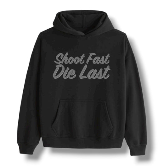 ((PRE-ORDER)) "SHOOT FAST" HOODIE (BLACK)