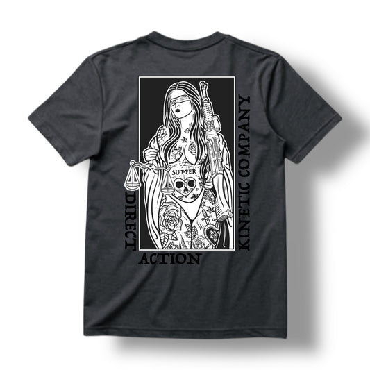 "BLIND JUSTICE" TEE (HEATHER CHARCOAL)