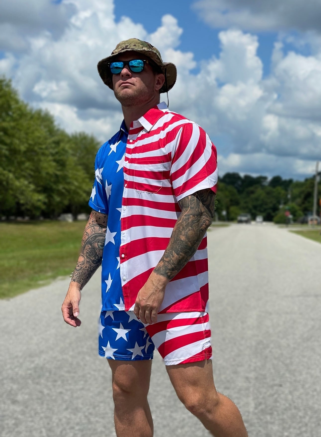 American Flag Button-up