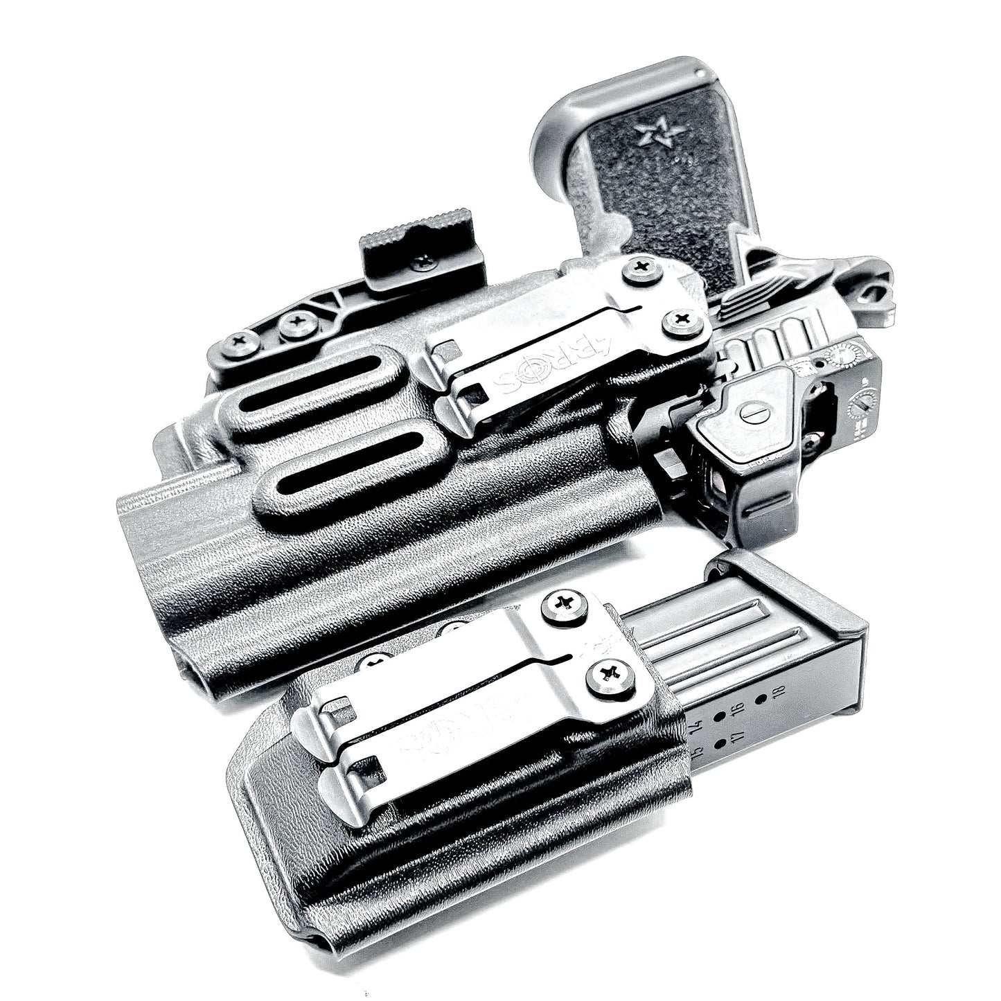 STACCATO HD P4.5 & SUREFIRE XC3 IWB HOLSTER WITH MAGAZINE CARRIER COMBO