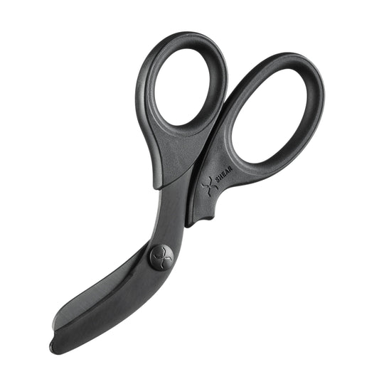 XSHEAR 7.5” HEAVY DUTY TRAUMA SHEARS. ALL BLACK HANDLES, BLACK TITANIUM COATED STAINLESS Steel Blades, For the Professional Emergency Provider