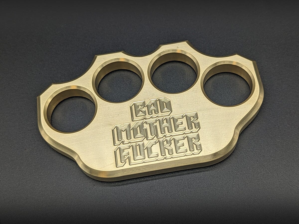 MILSPIN 3/4LB BRASS KNUCKLE BAD MOTHER F*CKER SOLID BRASS PAPERWEIGHT