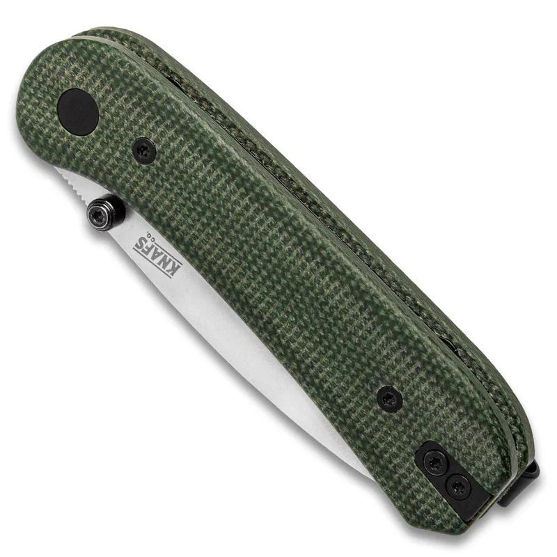 KNAFS LANDER 1 POCKET KNIFE - CONTOURED GREEN MICARTA - 14C28N