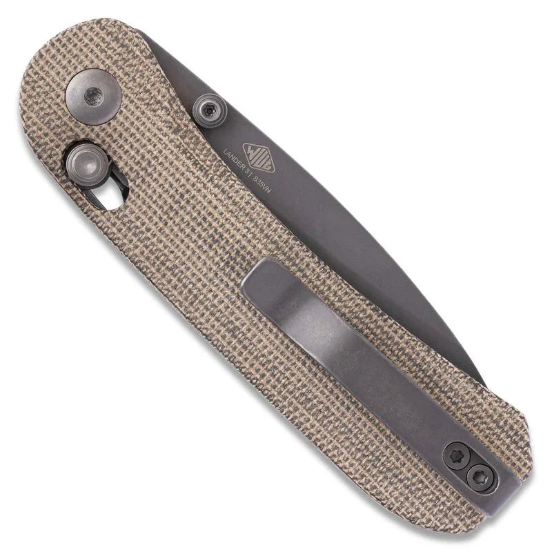 KNAFS LANDER 3 POCKET KNIFE - MOONDUST MICARTA - CLUTCH LOCK