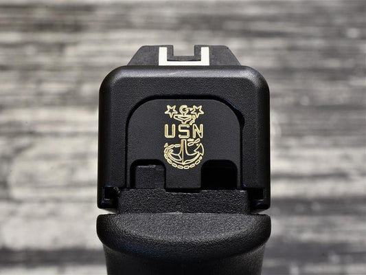 MILSPIN NAVY GLOCK SLIDE BACK PLATES